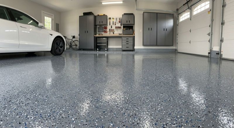 Speckled Garage Floor Painting in Winston Salem, NC